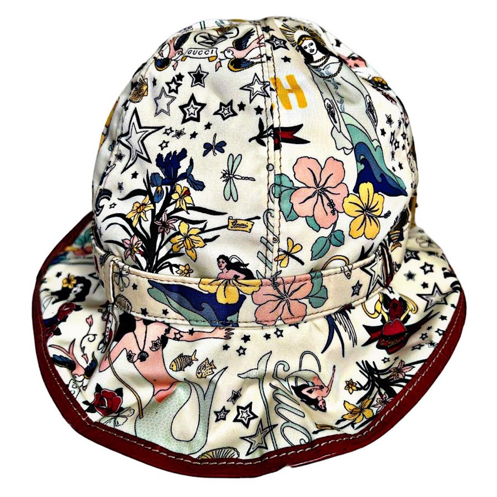 Authentic Gucci 09 SS Frida Giannini Rare Mermaid All Over Logo Bucket Hat